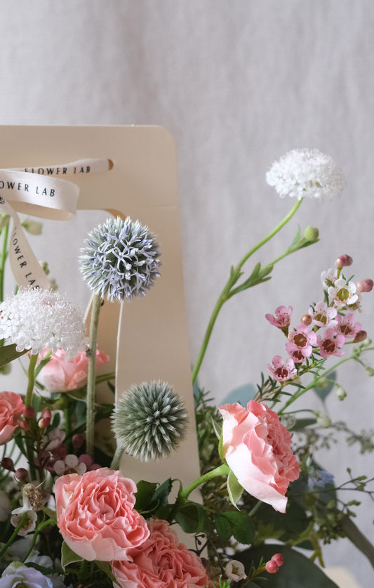 Flower Lab Singapore fresh floral Omakase bloom box close up echinops
