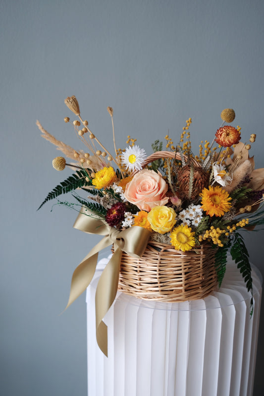 Rustic Preserved & Dried Floral Basket
