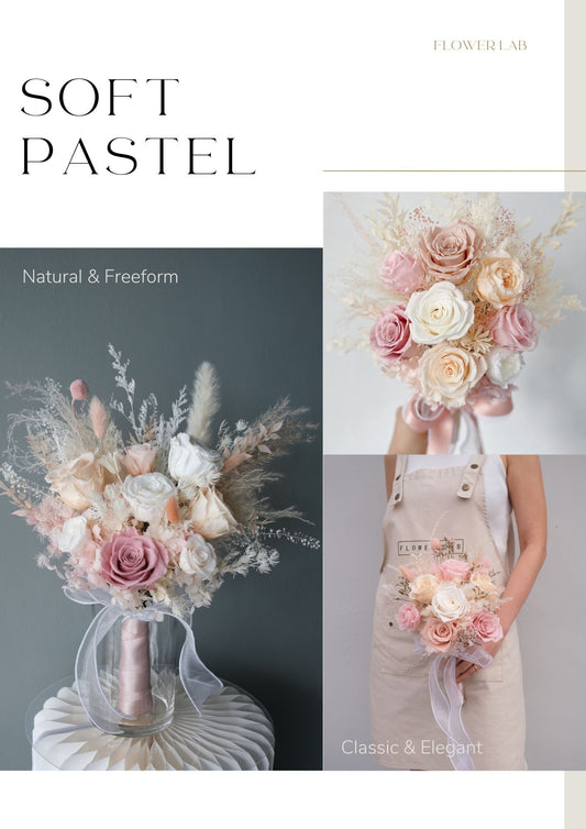 [Pre-order] Preserved Bridal Hand Bouquet - Soft Pastel