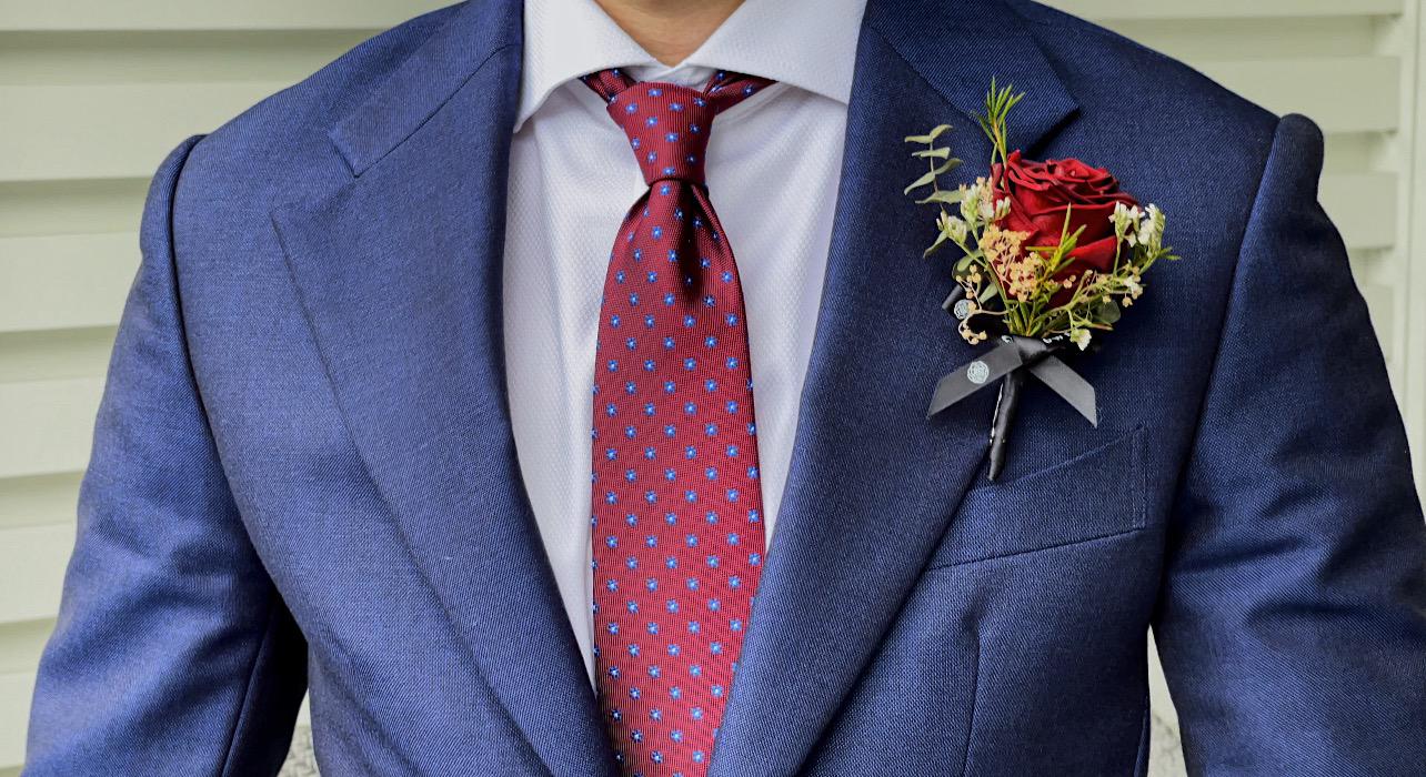 Flower lab Singapore red buttonhole corsage