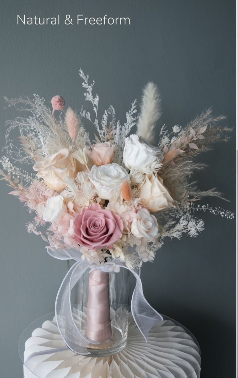 [Pre-order] Preserved Bridal Hand Bouquet - Soft Pastel