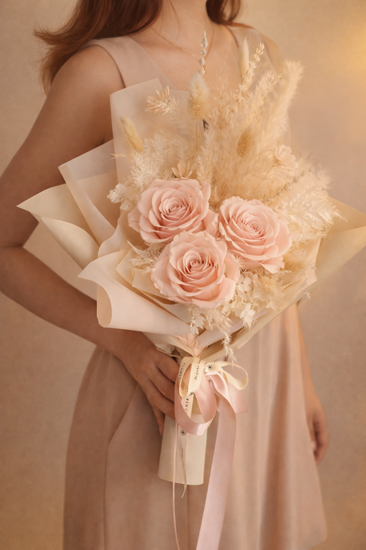 [Preserved & Dried Floral Bouquet] Whispers of Blush