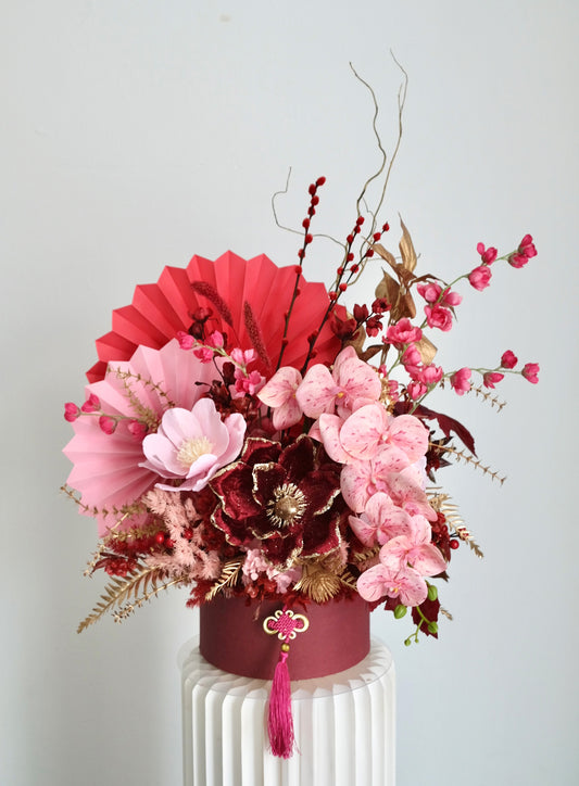 Modern CNY Faux Preserved floral arrangement Magnolia