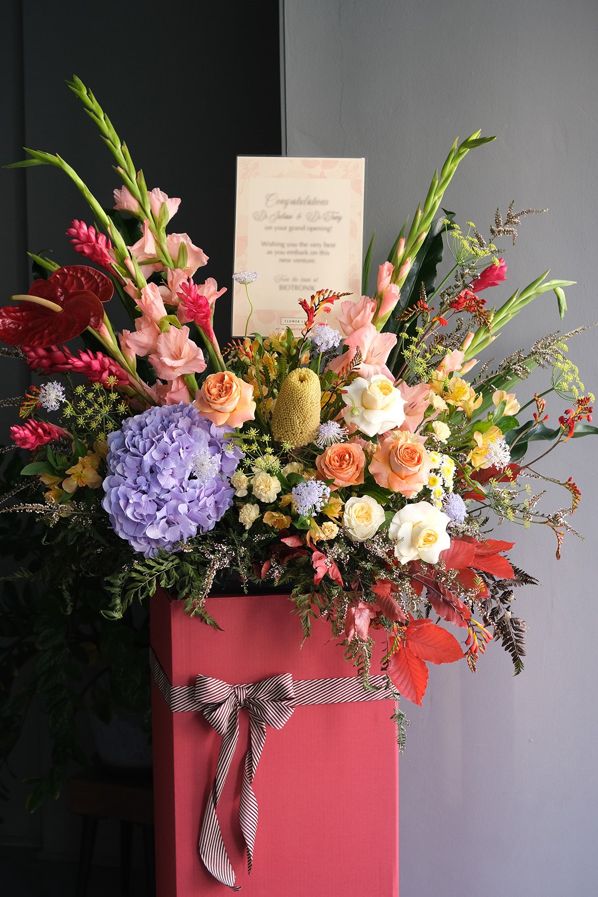 a lavish mix of grand opening flowers