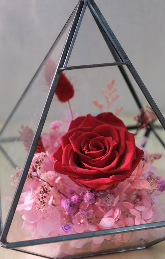 Flower Lab Singapore preserved floral terrariums red