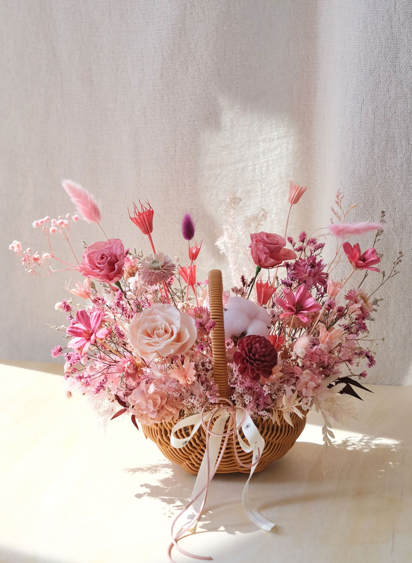 [Preserved & Dried Floral Basket] - Summer Glory