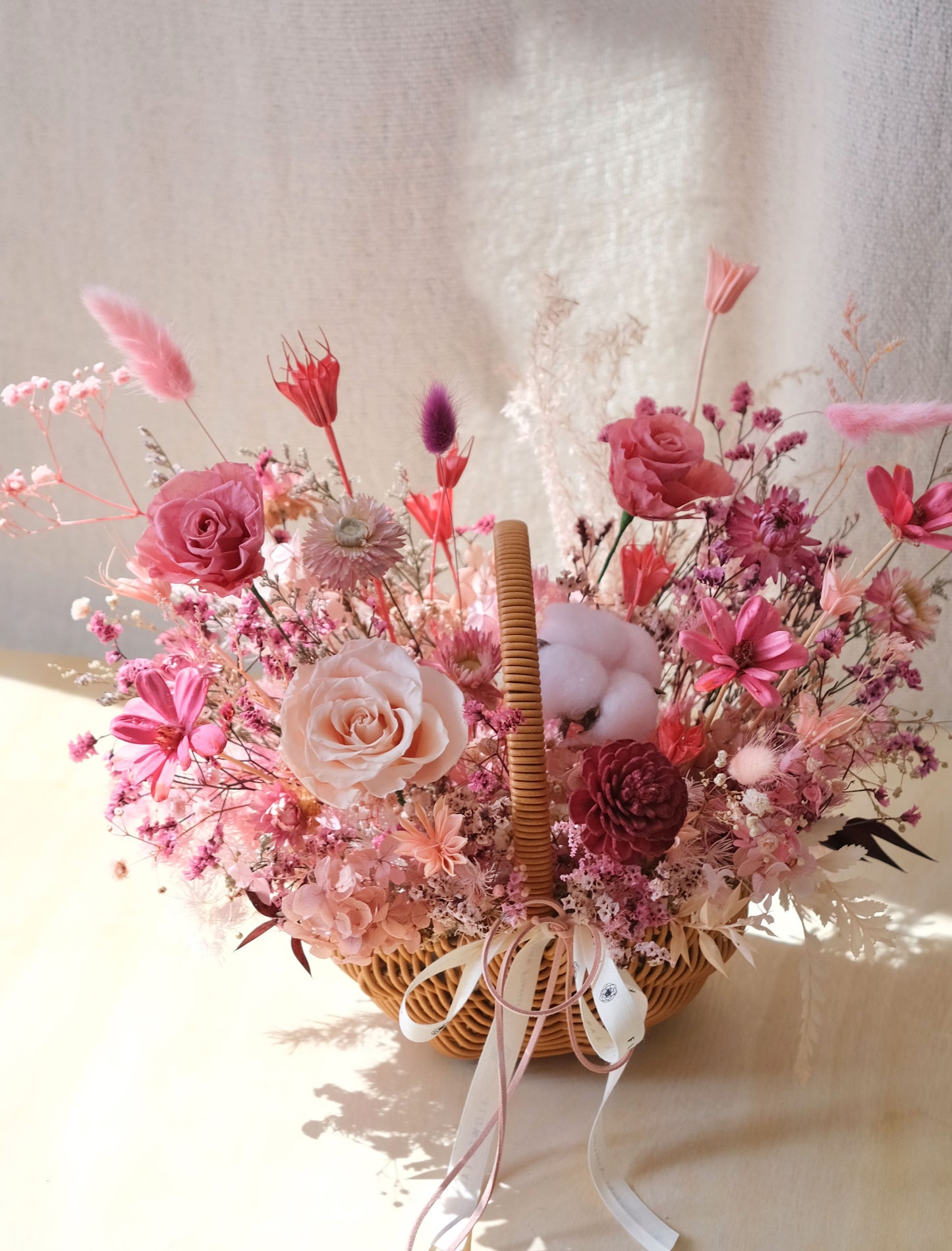 [Preserved & Dried Floral Basket] - Summer Glory