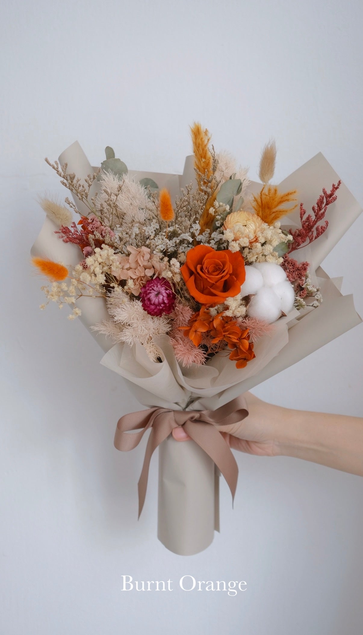 Flower Lab Singapore Rustic Wildbloom Bouquets Preserved and dried floral burnt orange