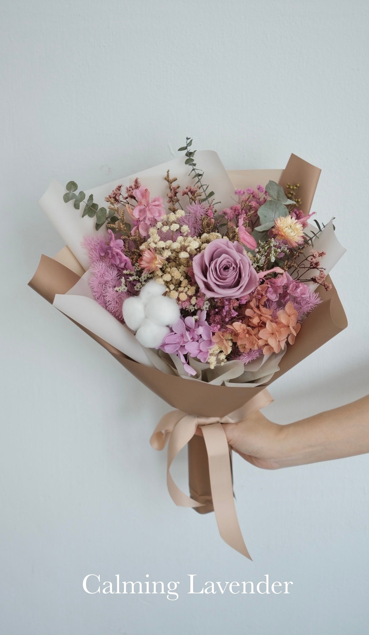 Flower Lab Singapore Rustic Wildbloom Bouquets Preserved and dried floral calming lavender 
