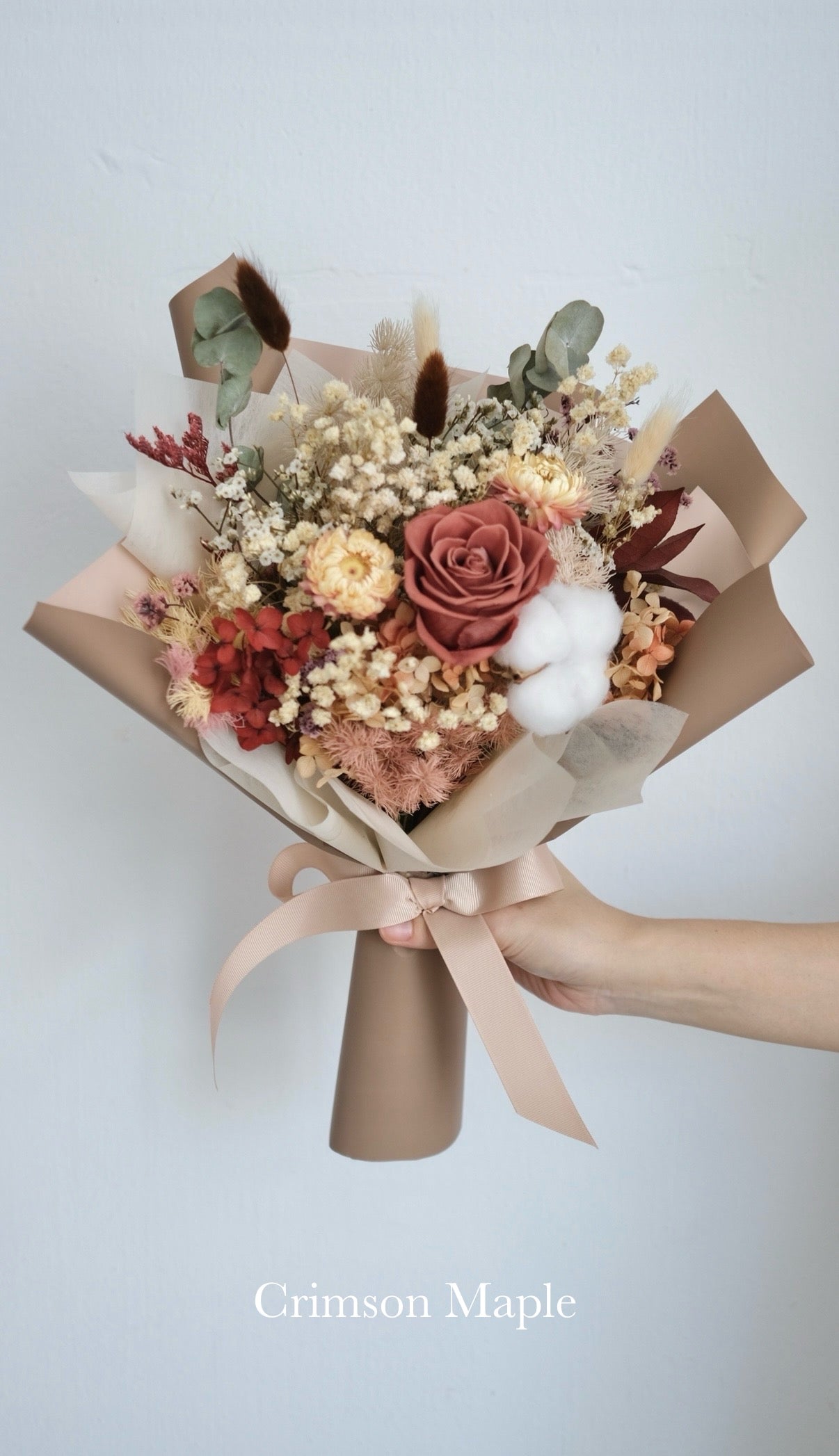 Flower Lab Singapore Rustic Wildbloom Bouquets Preserved and dried floral crimson maple 